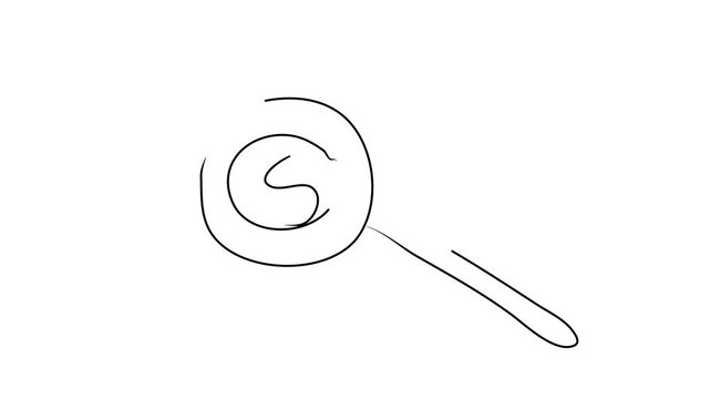 Search for coffee, coffee lover. Contour drawing, silhouett animation. Continuous line. Isolated on white. Video 4k object illustration self-drawing. Object construction. Minimalist continuous line dr