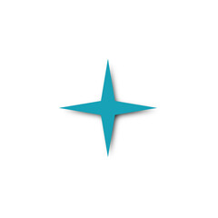 Obraz premium Cyan Star 4Point Icon