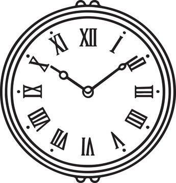 A classic wall clock displaying precisely twelve o clock rendered as a striking black silhouette high quality professional detailed