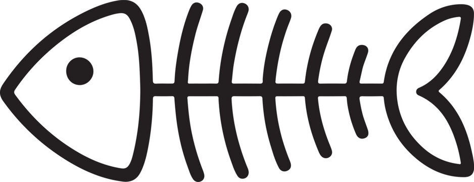 Fish bone Silhouette Fishbone Icon, Fish Skeleton
