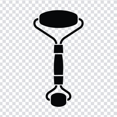 Black silhouette of a jade roller for facial massage © MdshakiburRahman