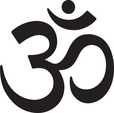 hindu om silhouette vector transparent background