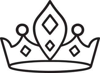 Fototapeta premium Crown continuous one line drawing and minimalist style isolate outline vector illustration, one line Art icon drawing vector