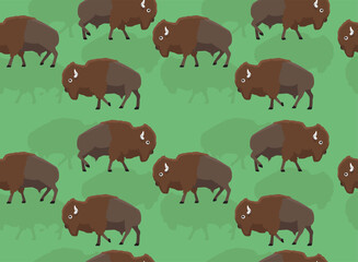 Fototapeta premium American Bison Moving Seamless Background Wallpaper Pattern