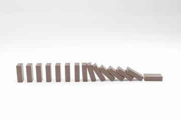 Domino on a white background. 3D rendering 