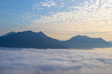 mountain landscape with clouds