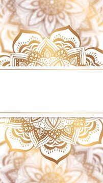 Gold and white mandala wedding invitation. White and gold luxury ornamental mandala portrait background. A diwali deepawali and ramadan islamic festival greeting decorative element's oriental