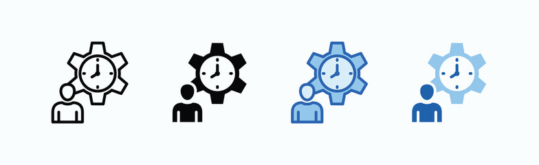 Obraz premium Time Management Icon Sheet Multiple Style Collection Isolated Vector