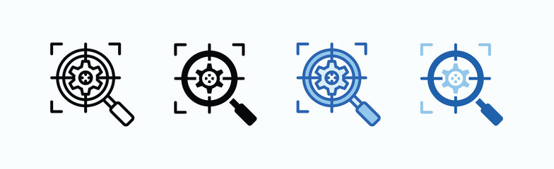 Obraz premium Research Icon Sheet Multiple Style Collection Isolated Vector