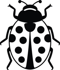 Stylized ladybug icon in black and white © FAISAL