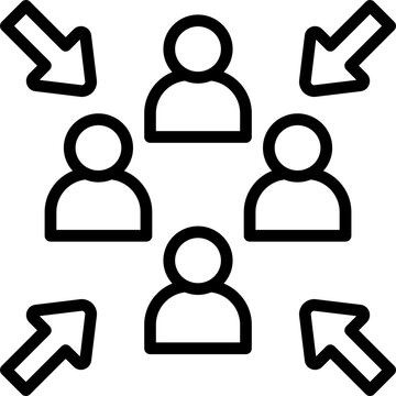 Black assembly point icon - outline