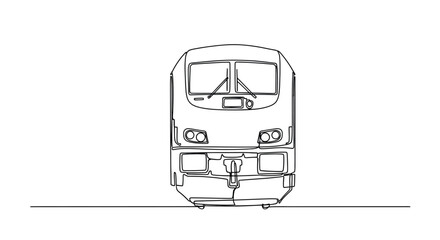 Front view of train engine in continuous line drawing © StockSynergy
