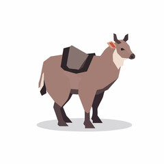 Obraz premium Geometric Low Poly Nilgai with Saddle Standing Wildlife Illustration