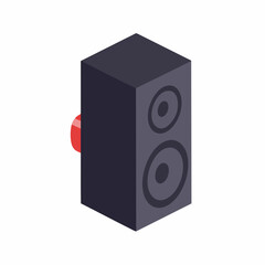 Obraz premium Isometric Minimalist Speaker Stereo Audio Equipment Object Illustration