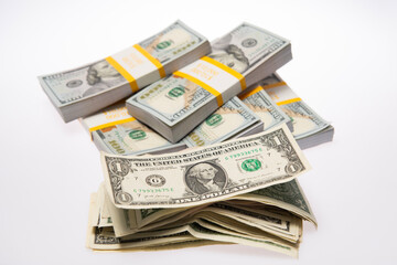 Money finance. Money budget. Money cashflow debt. Money in financial crisis with recession risk and inflation increase.