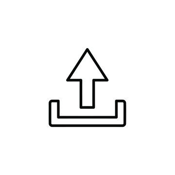 Representing the action of data transmission and digital content sharing, this icon symbolizes the process of uploading files to a cloud server or a shared online platform