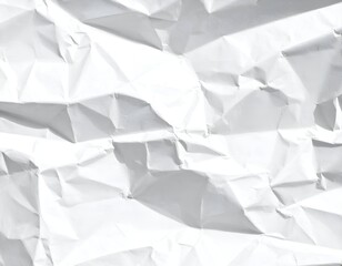 Obraz premium Close-up of a white, crumpled paper sheet, showing texture and shadows