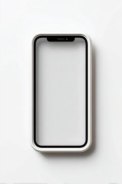Minimalist smartphone with blank screen and thin white bezel