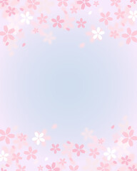 ぼかした桜と、晴れた青空をイメージしたブルーのグラデーションのかわいい4:5背景