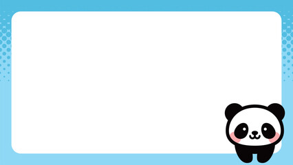 かわいいパンダのキャラクターフレーム｜シンプルで使いやすい動物イラスト Cute Panda Character Frame / Simple Animal Illustration  © ochikosan