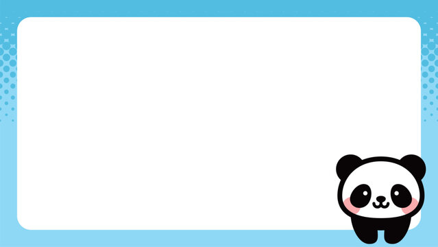 かわいいパンダのキャラクターフレーム｜シンプルで使いやすい動物イラスト Cute Panda Character Frame / Simple Animal Illustration
