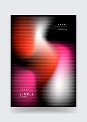 Fototapeta premium Dynamic simple poster design featuring horizontal motion blur effects with vibrant red and pink colors on black