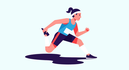 Fototapeta premium Dynamic Female Runner in Motion - Fitness and Sports Concept