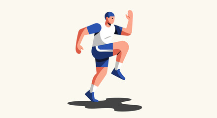 Fototapeta premium Athletic young man jogging energetic on city street