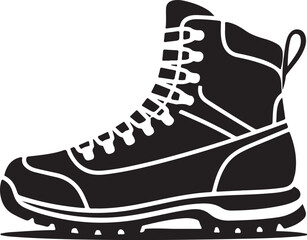 Hiking boot silhouette icon isolated on white background