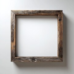 Rustic wooden frame with aged texture, casting a subtle shadow