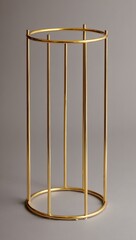 Cylindrical gold metal frame with openwork design