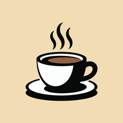 Obraz premium A steaming cup of coffee rests on a saucer, ready to be enjoyed.