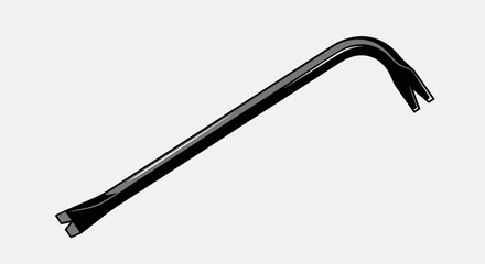 A black metal wrench displayed on a white background from a diagonal viewpoint