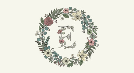 An abstract floral background featuring a vintage vector ornament with black leaf silhouettes and ornate branch patterns creates an elegant nature-inspired design frame © Rizky