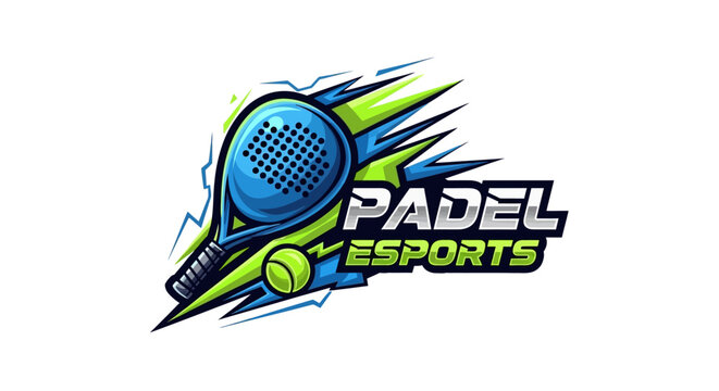 A professional vector logo design featuring a tennis racket and ball icon as a modern sport business symbol for a company game equipment sign or badminton racquet concept illustration