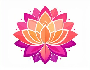Obraz premium Vibrant Lotus Flower Illustration with Gradient Colors.