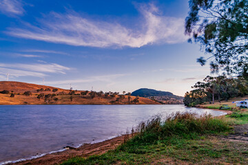Twilight Light Falls Over the Dam