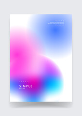 Clean vertical poster design featuring a soft focused aura gradient of magenta and cyan on a white background