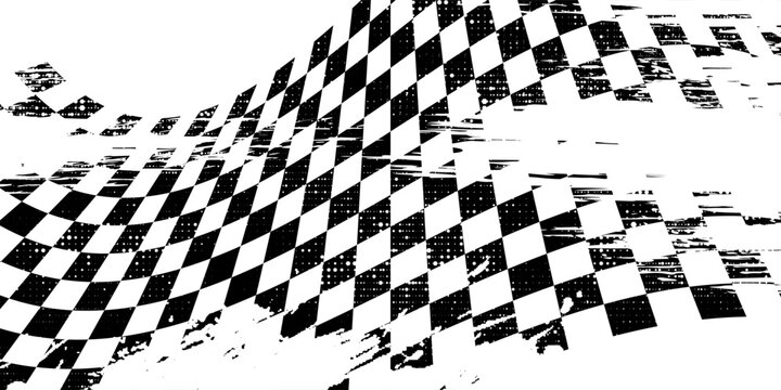 Checkered flag wave on white background design for sport race championship vector illustration.