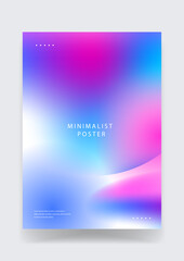 Minimalist poster design with soft dreamy purple and blue mesh blur gradient background creating a calm and ethereal aesthetic