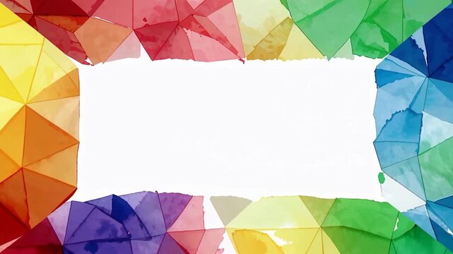 Colorful geometric frames create vibrant border patterns video.