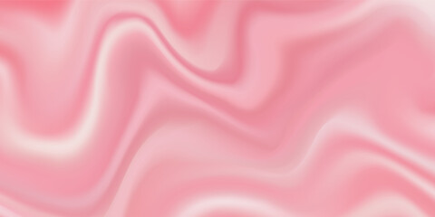 Pink strawberry yogurt or ice cream surface texture with wave pattern. Milk creamy sweet fruit and berry product. Soft and frozen sorbet or dairy pudding smooth top. Realistic vector background. © Dul