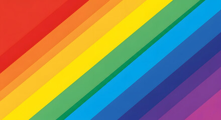 Obraz premium A vibrant diagonal stripe background featuring all the colors of the rainbow spectrum