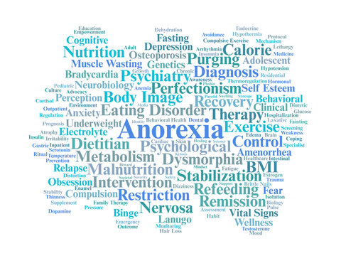 Anorexia Word Cloud. Key Terms in Eating Disorder Pathology and Clinical Recovery