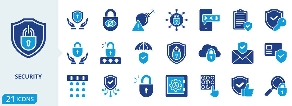 security flat icon pack collection of security, safety, protection, digital, privacy, technology, network, secure, online, safe icon