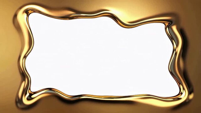 Luxurious golden framed border frames shimmering empty plaque video.