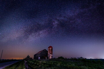 Starry night on a farm