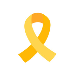 Yellow Awareness Ribbon Loop Symbol for Childhood Cancer Illustration