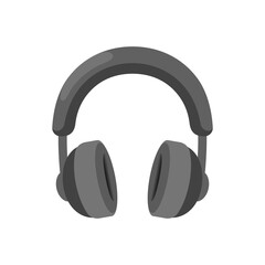 Cartoon Gray Over-Ear Headphones Simple Illustration