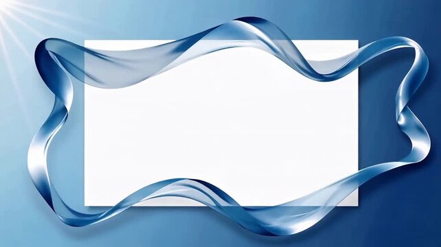 Blue Ribbon Swirl Frames a Dynamic Abstract Card.